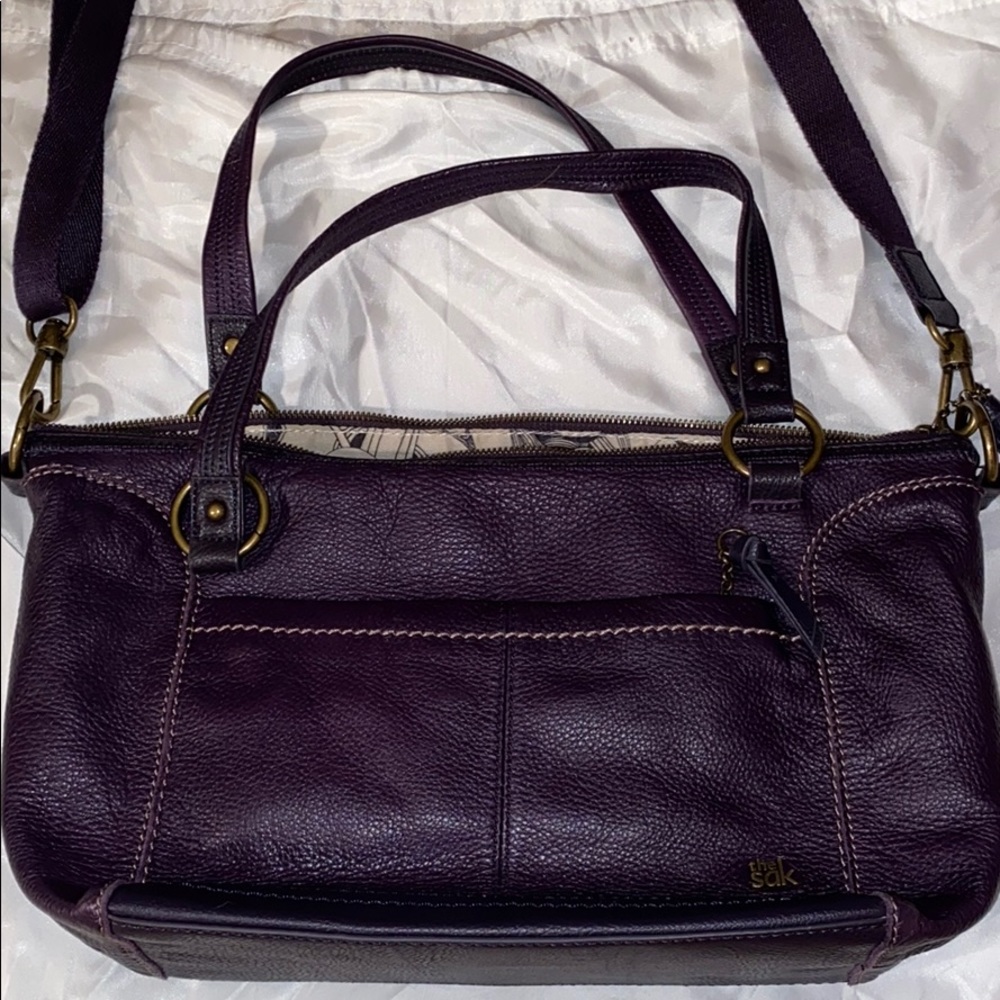 The Sak Crossbody leather bag - eggplant purple